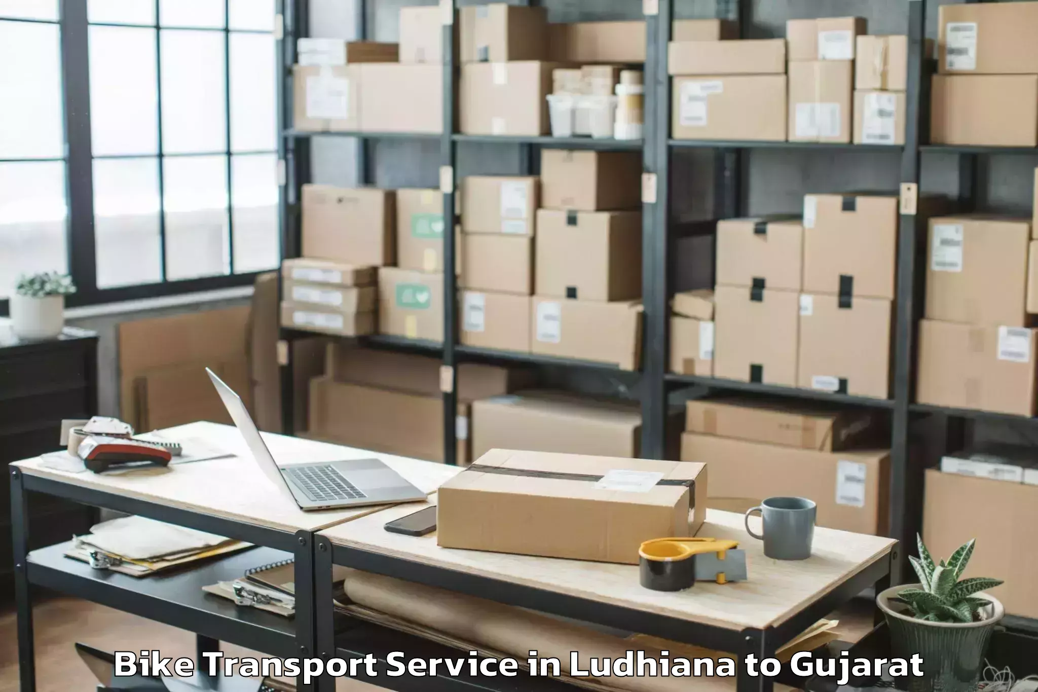 Efficient Ludhiana to Jasdan Bike Transport